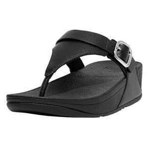 FitFlop Women's Lulu Adjustable Toe Post Sandals Black 6